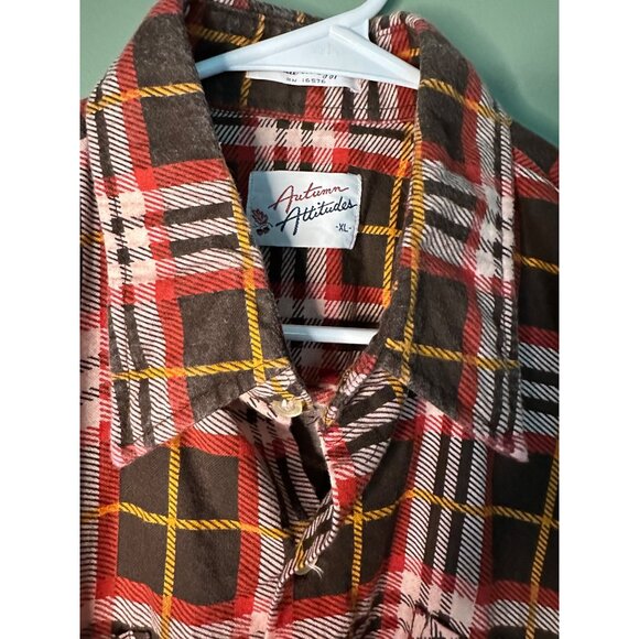 Autumn Attitudes XL Men’s Flannel Shirt Cotton Long Sleeve Fall Casual Preppy - Picture 3 of 7